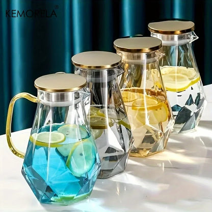 Decorbites™ Diamant-Textur-Glas-Teeservice - Elegantes Kännchen für heißes und kaltes Wasser für zu Hause