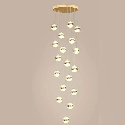 Decorbites™ Gold-Acrylic-Kronleuchter – Moderne LED-Beleuchtung für Treppenhäuser