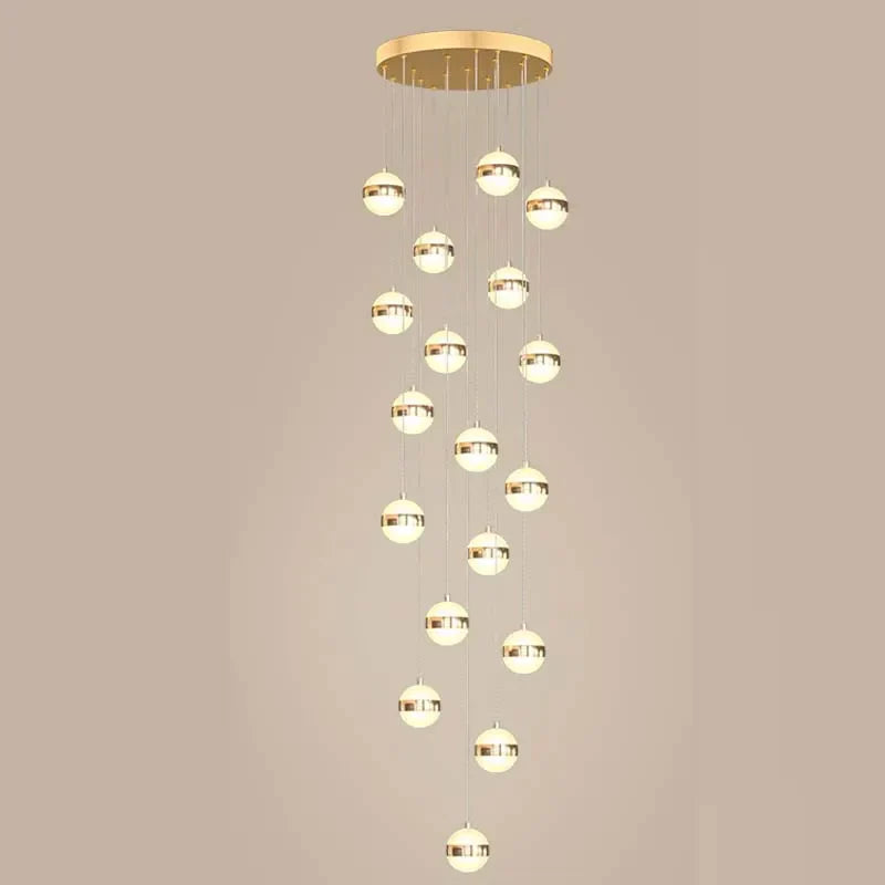 Gold Acrylic Staircase Chandelier