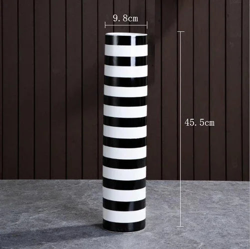 Decorbites™ Elegante gestreifte Keramikvase für TV-Schrank Handwerk Hydroponik Heimdekoration Geschenk