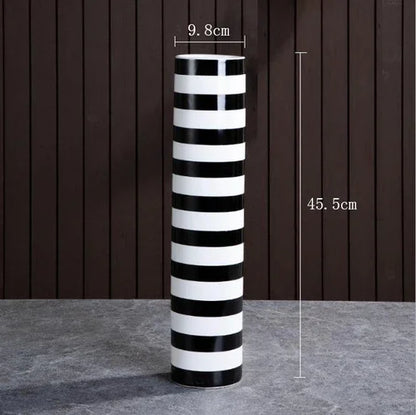 Decorbites™ Elegante gestreifte Keramikvase für TV-Schrank Handwerk Hydroponik Heimdekoration Geschenk