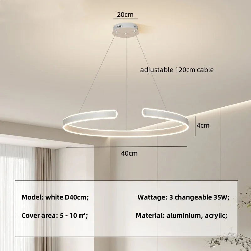 Decorbites™ Kreis-Hängeleuchter mit Dimmbarem LED-Licht für das Moderne Wohnzimmer