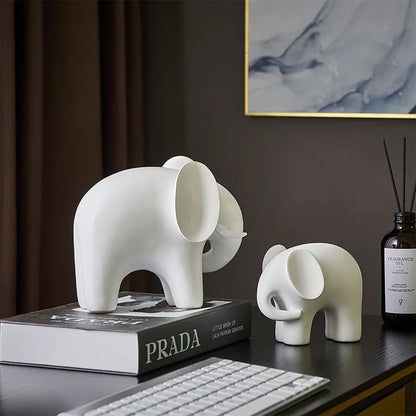 DecorBites™ Elephant Resin Statue - Nordic Style Home Office Decor Sculpture