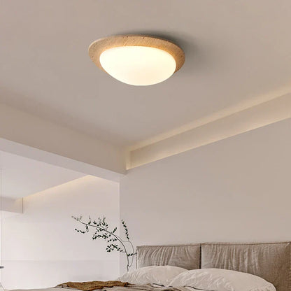 DecorBites™ LED Ceiling Light Fixture Yellow Stone White PE Shade Plafond Lamp