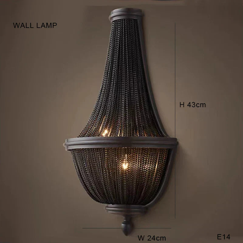 Decorbites™ Schwarze Aluminium-Ketten-Quaste-Hängeleuchte - Dimmbare Klassische Kronleuchter