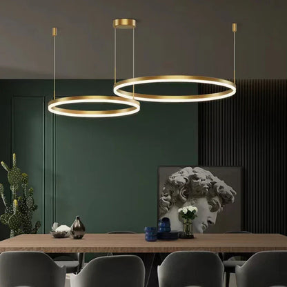 DecorBites™ Gold Ring Pendant Lights Circle Acrylic LED Ceiling Lamp