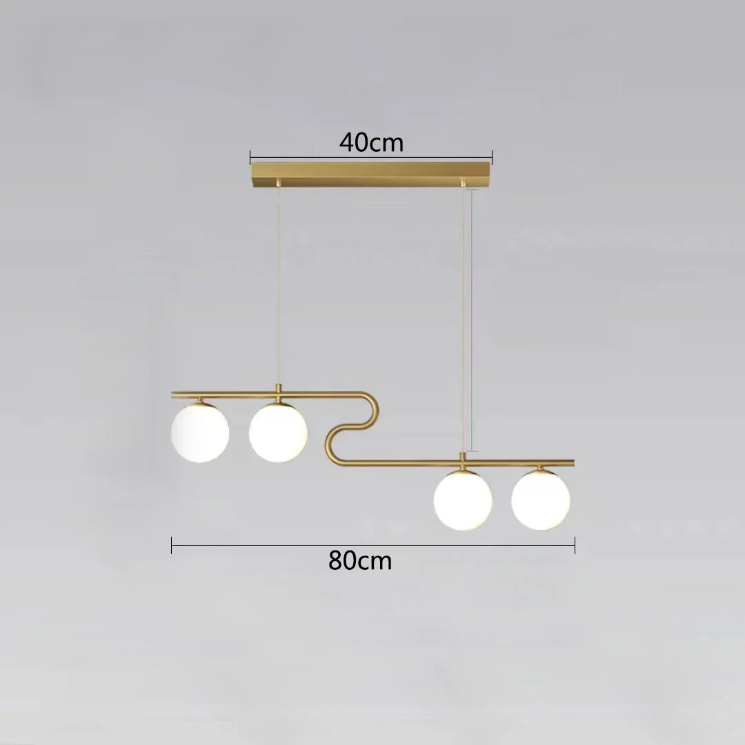 Decorbites™ Glas-Kugeln-LED-Kronleuchter für Heim-Esszimmer-Küche-Büro-Dekor-Beleuchtung