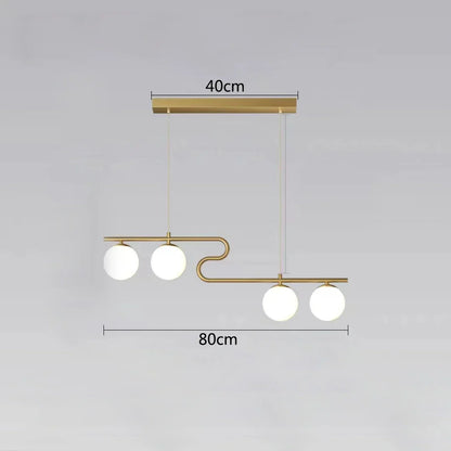 Decorbites™ Glas-Kugeln-LED-Kronleuchter für Heim-Esszimmer-Küche-Büro-Dekor-Beleuchtung