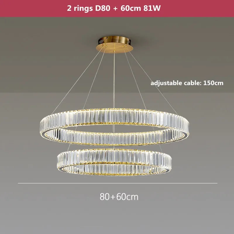 Decorbites™ Kristall-LED-Kronleuchter: Moderne Stahl-Hängeleuchte für luxuriöse Eingangshalle-Dekoration