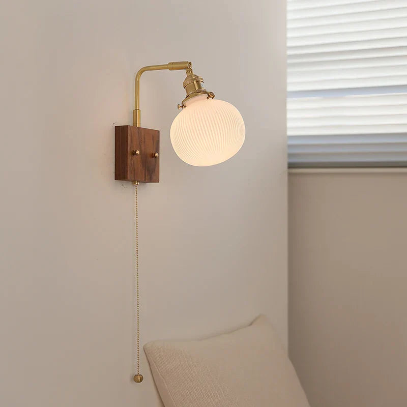 Ceramic Walnut Wall Sconce