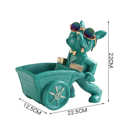 DecorBites™ Dog Statue Storage Box Resin Art Sculpture Figurine Home Study Ornament