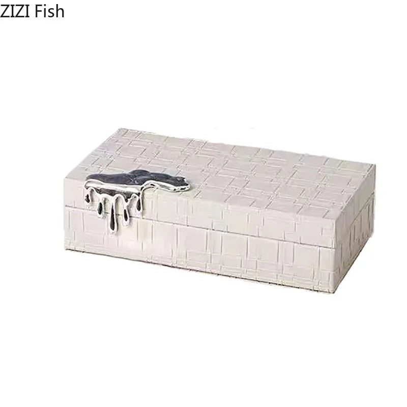 Decorbites™ Vergoldete Geflochtene Leder-Schmuckdose: Exquisites Aufbewahrungsgefäß für Kommode und Schreibtisch