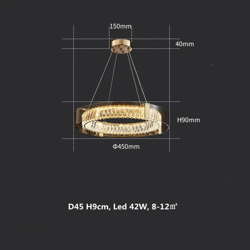 DecorBites™ Crystal LED Dimmable Ceiling Lamp with Steel Body and Gray Glass