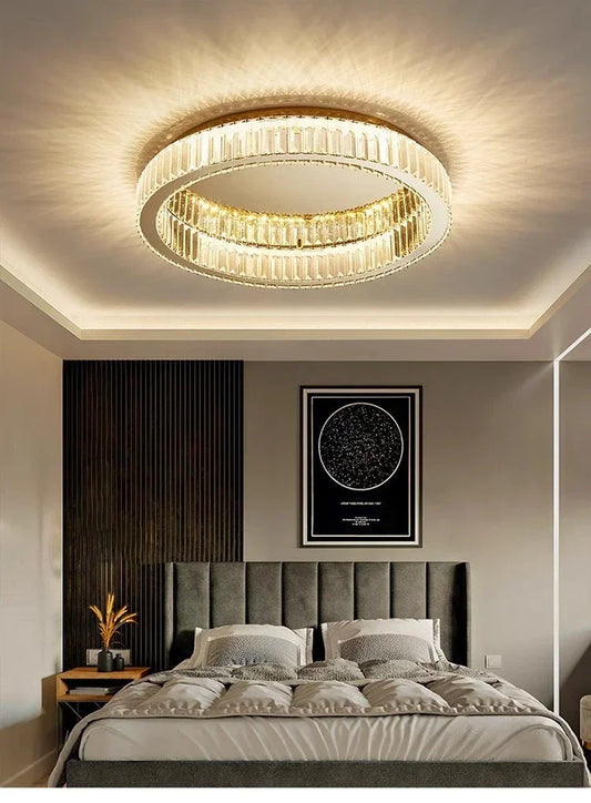 DecorBites™ Crystal Circle LED Ceiling Chandelier for Modern Living Spaces
