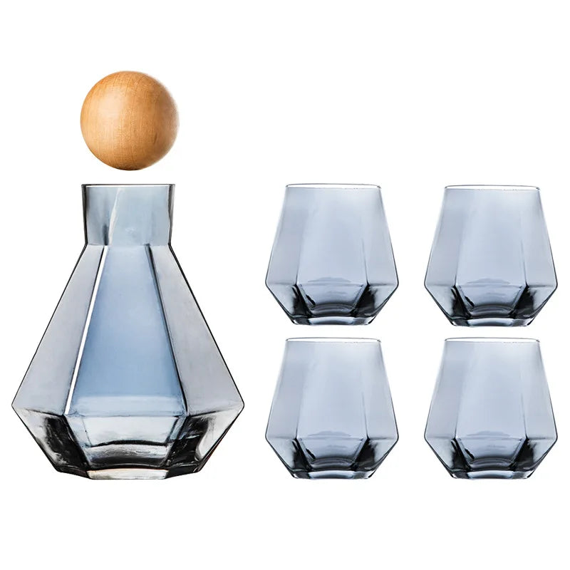 Decorbites™ Diamantkristall-Glas-Wasser-Kessel-Tassen-Set – Klarer Luxus-Saftekännchen