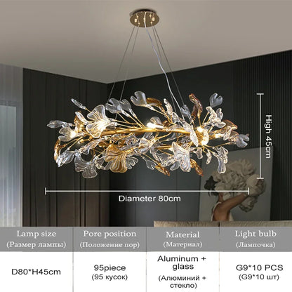 Decorbites™ Kristallblattzweig-Kronleuchter – Elegante Beleuchtungseinrichtung für Schlafzimmer, Wohnzimmer, Esszimmer
