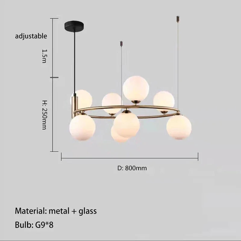 Decorbites™ Glasleuchter G9 Hängeleuchte für Wohnzimmer- und Schlafzimmerdekoration