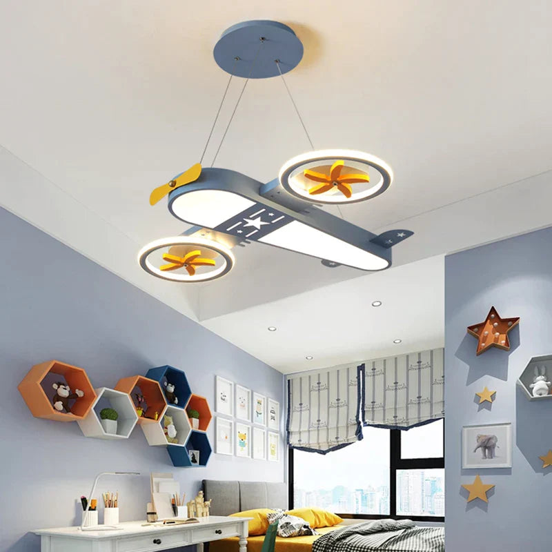 Decorbites™ Kinder Flugzeug Deckenleuchte mit Fernbedienung, dimmbares LED-Leuchter