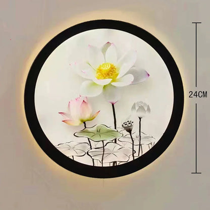 Decorbites™ Industrielle Acryl-Runde Wandlampe | Vintage Wandleuchten mit Wandmalerei für Schlafzimmerdekoration