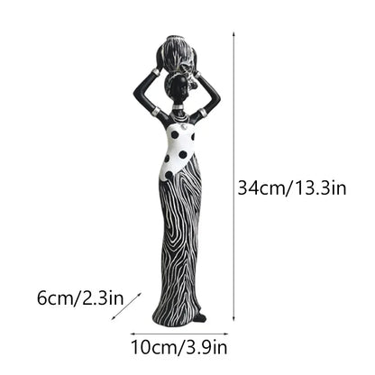 Decorbites™ Afrikanische Frauen Harz-Skulptur: Elegante Vintage-Dekoration für Zuhause und Büro