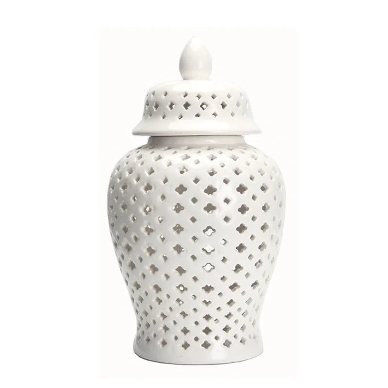 Decorbites™ Golden Ceramic Ginger Jar Heimdekoration Vase Topf Blumenarrangement Aufbewahrungsgefäß