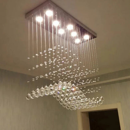 Decorbites™ Kristall-LED-Kronleuchter: Stilvolles rechteckiges Pendellicht für Zuhause, Büro und Café