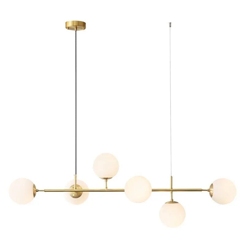 Decorbites™ Glas-Kugelleuchte LED-Hängeleuchte in Goldfinish für modernes Wohnraum-Dekor.