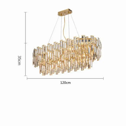 Decorbites™ Gold-Stahl-Kristall-Hängeleuchter - Luxuriöse LED-Hängeleuchte für Esszimmer