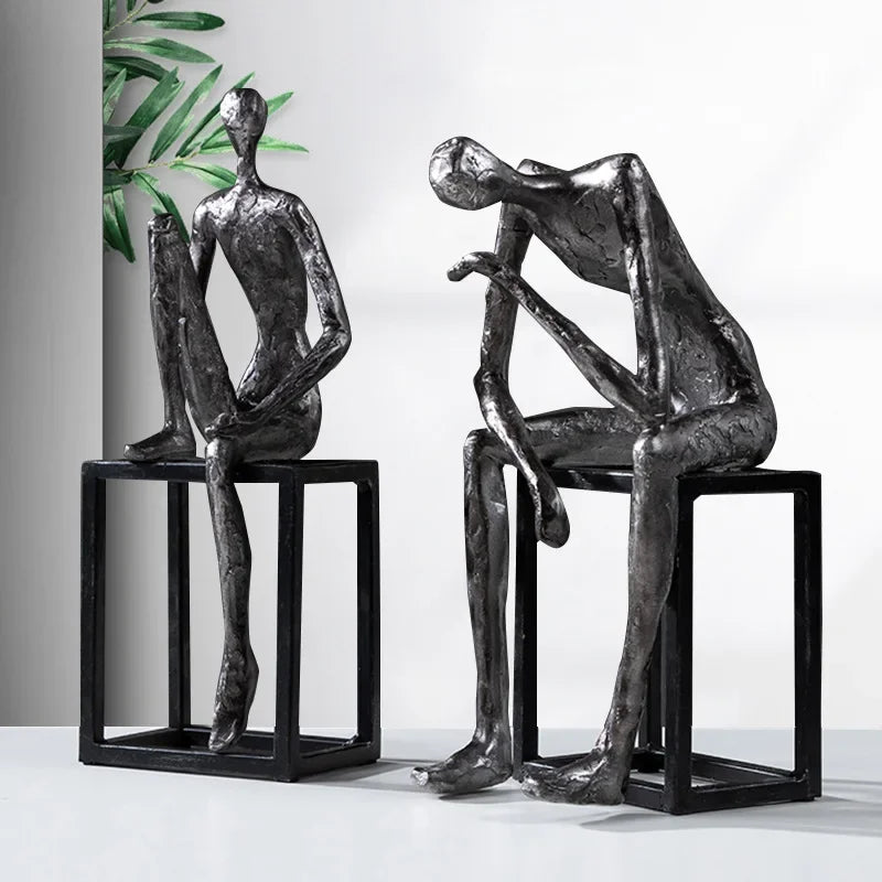 Decorbites™ Abstrakte Denker Skulptur: Dekorative Figuren für die Einrichtung des Zuhauses