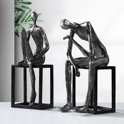 Decorbites™ Abstrakte Denker Skulptur: Dekorative Figuren für die Einrichtung des Zuhauses