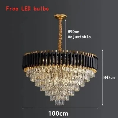 Decorbites™ Kristall-LED-Hängeleuchter, Luxus-Schwarze Beleuchtung für Schlafzimmer, Wohnzimmer, Esszimmer