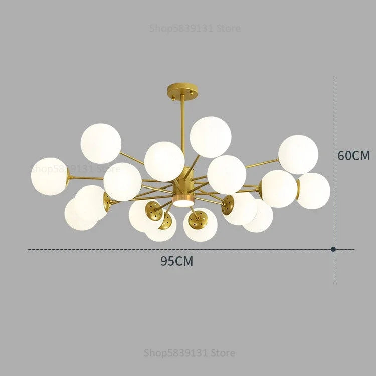 Decorbites™ Glas-Kugelleuchter Moderner Nordischer Kronleuchter LED Wohnzimmer-Dekoration