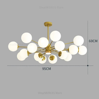 Decorbites™ Glas-Kugelleuchter Moderner Nordischer Kronleuchter LED Wohnzimmer-Dekoration