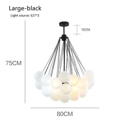 Decorbites™ Glasball-LED-Kronleuchter für modernes Wohnzimmer, nordisches Design Blasen-Hängeleuchte