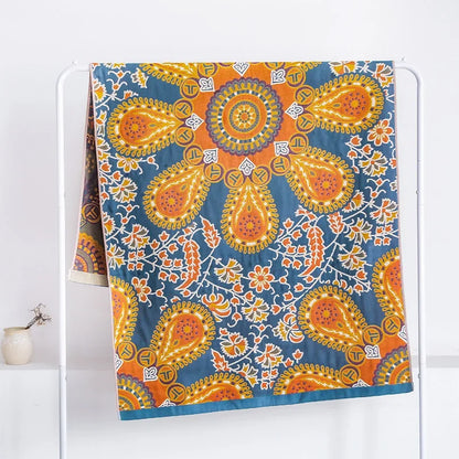 Decorbites™ Baumwolltuch - Boho-Blumenmuster - Saugfähig & Schnelltrocknend - Große Größe 80x160 cm