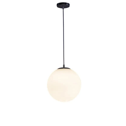 Modern White Globe Glass Pendant Light in Gold, Black, or Silver