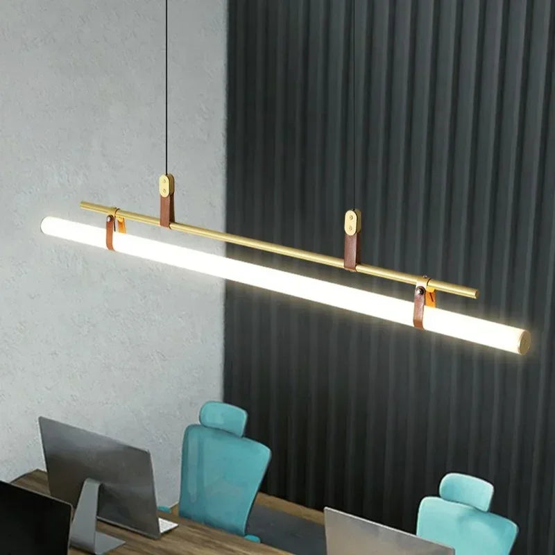 Decorbites™ Eden Moderne Schwarze Goldene Lederrohr-LED-Hängeleuchter