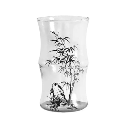 Decorbites™ Glas Bambus-Knoten-Becher – Süßer klarer Glas-Kaffeebecher für heiße oder kalte Getränke