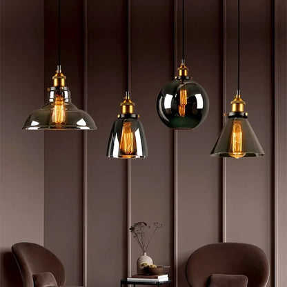 Decorbites™ Bernsteinfarbenes Vintage-Glas-Pendant-Licht für elegante Esszimmer-Dekoration