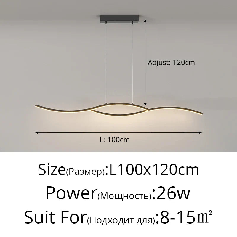Decorbites™ LED-Pendantleuchter: Modernes nordisches Streifenlicht für Esszimmer, Küche, Büro, Aufenthaltsraum