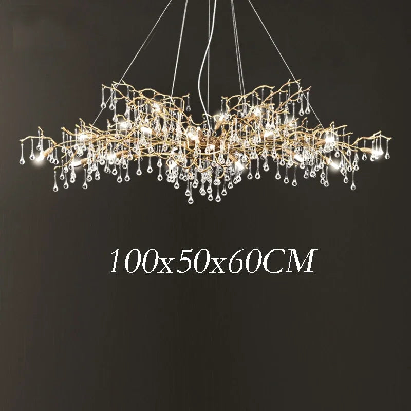 Gold Crystal Villa Chandelier 260x80x70cm