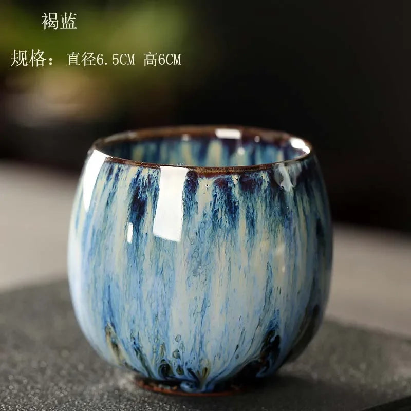 DecorBites™ Egg Style Ceramic Tea Cup Porcelain Kung Fu Cups Set