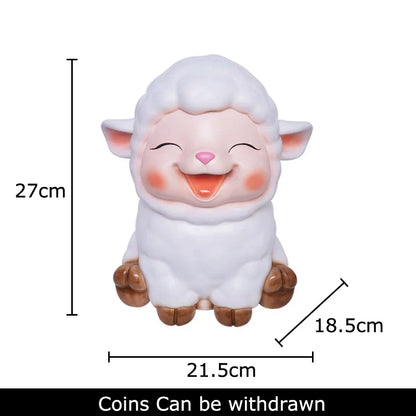 Decorbites™ Kleines Lamm Kinder-Sparbüchse Schweinchen-Sparschwein Ästhetisches Schreibtisch-Dekorationsobjekt Skulptur