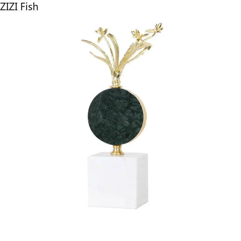 Decorbites™ Vergoldete Blütenkristall-Skulptur Schreibtischdekoration Moderne Handwerkskunst Raumdekoration
