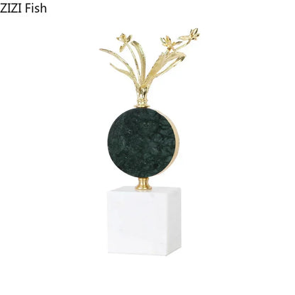 Decorbites™ Vergoldete Blütenkristall-Skulptur Schreibtischdekoration Moderne Handwerkskunst Raumdekoration