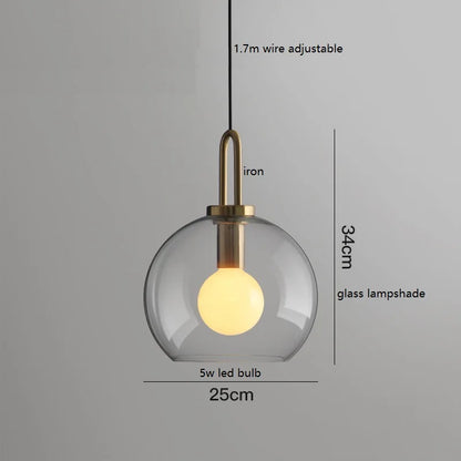 DecorBites™ Glass Ball LED Pendant Light - Modern Hanging Lights for Home, Restaurant, Cafe