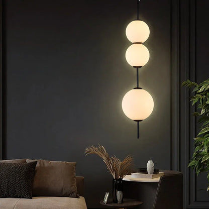 Decorbites™ LED Weiß Glas Kugel Hängeleuchte für die Hausdekoration.
