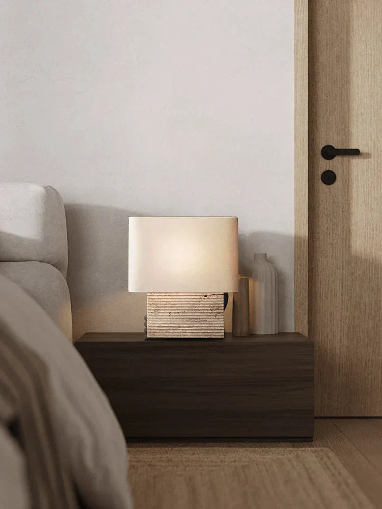 Brown Stone Fabric Lamp