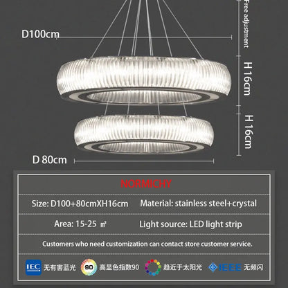 DecorBites™ Crystal LED Ceiling Pendant Chandelier for Modern Luxury Living Room Décor