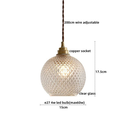 Decorbites™ Japanischer Stil LED-Hängeleuchte Kupferglas Hängelampe